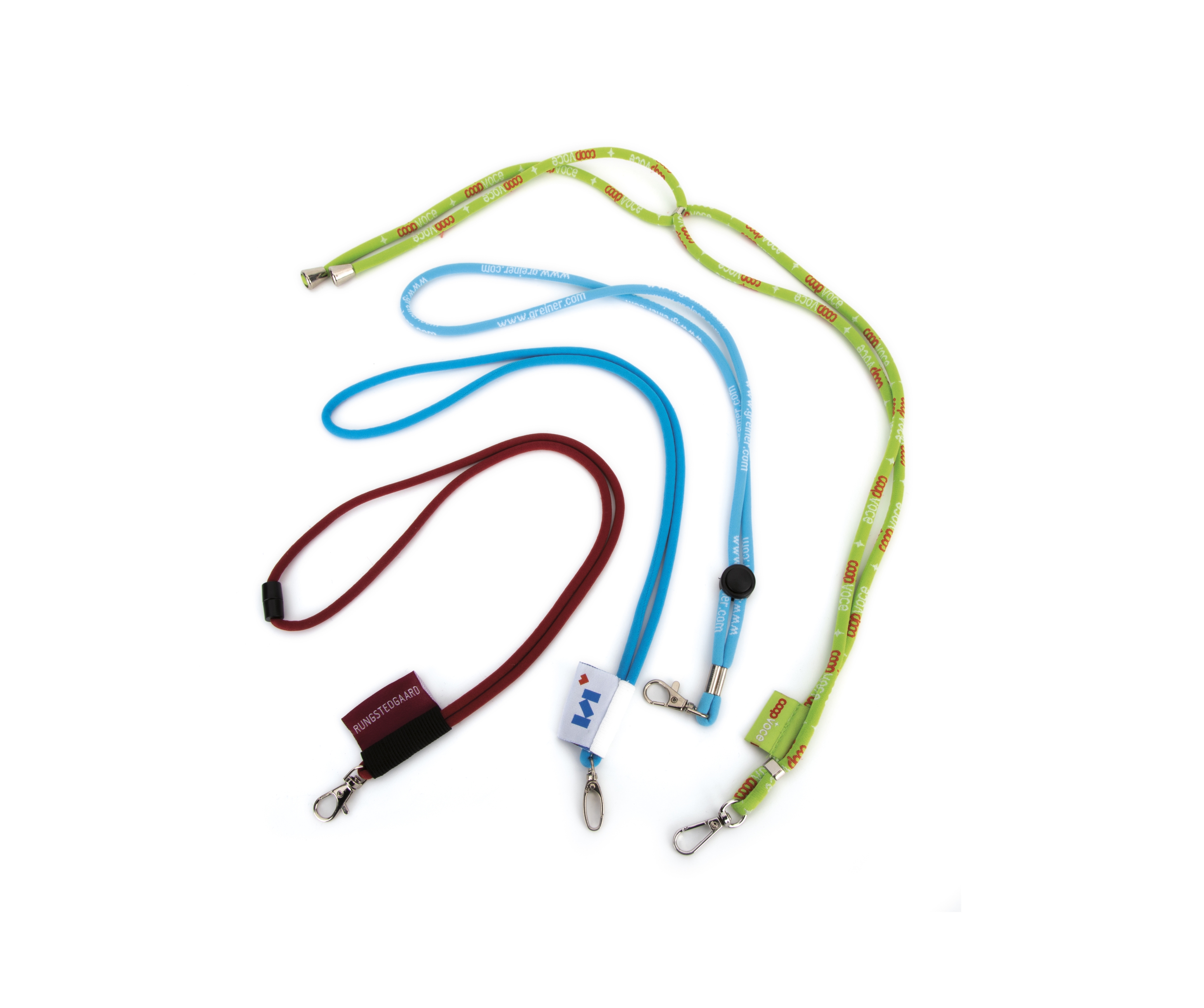 Cord lanyards with woven label